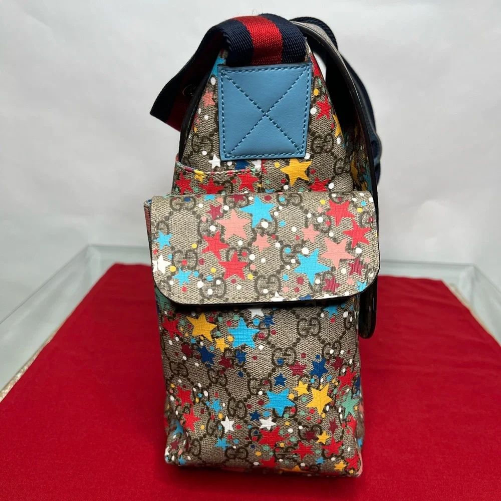 Gucci Diaper Bag GG Star Print Baby Diaper Authentic Original Supreme Milticolor - Picture 5 of 16